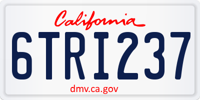 CA license plate 6TRI237