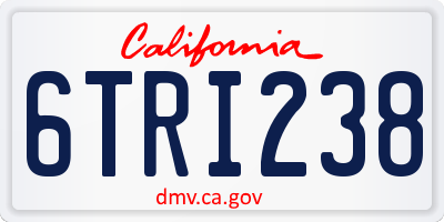 CA license plate 6TRI238