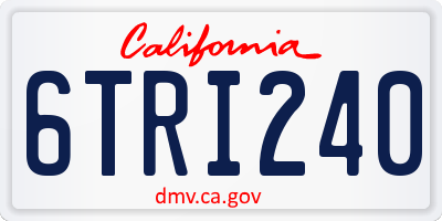 CA license plate 6TRI240