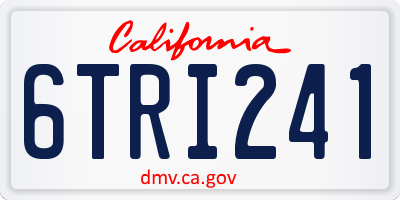 CA license plate 6TRI241