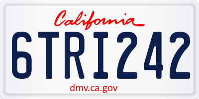 CA license plate 6TRI242