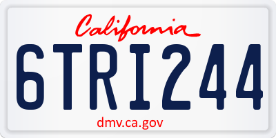 CA license plate 6TRI244