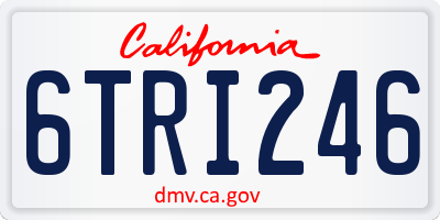 CA license plate 6TRI246