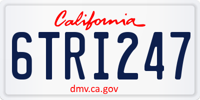 CA license plate 6TRI247