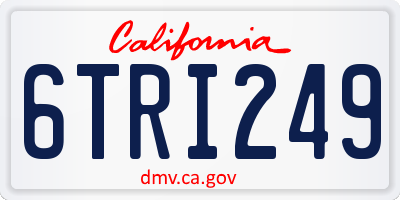 CA license plate 6TRI249