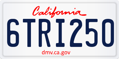 CA license plate 6TRI250