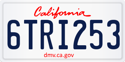 CA license plate 6TRI253