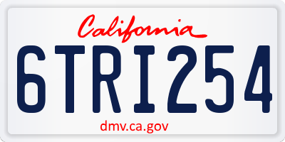 CA license plate 6TRI254