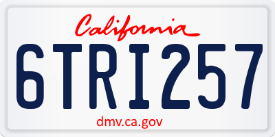 CA license plate 6TRI257