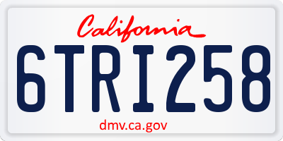 CA license plate 6TRI258