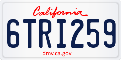 CA license plate 6TRI259