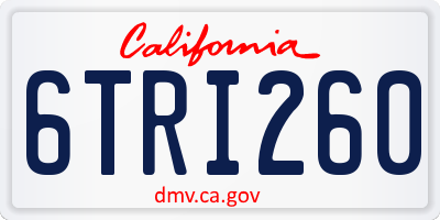 CA license plate 6TRI260