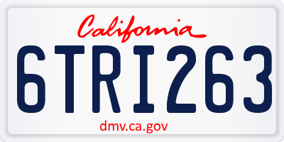CA license plate 6TRI263