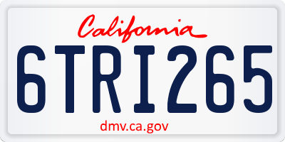 CA license plate 6TRI265