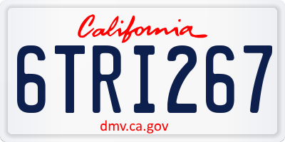 CA license plate 6TRI267