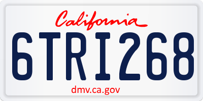 CA license plate 6TRI268