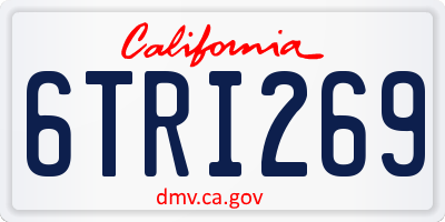 CA license plate 6TRI269