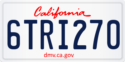 CA license plate 6TRI270