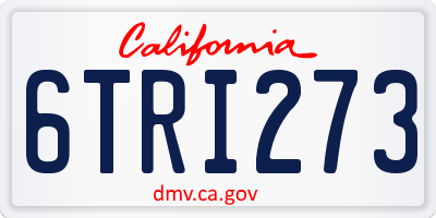 CA license plate 6TRI273
