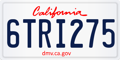 CA license plate 6TRI275