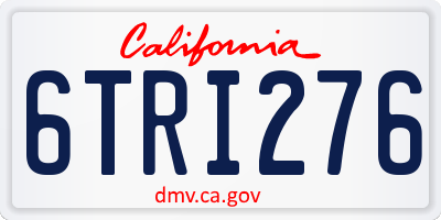 CA license plate 6TRI276