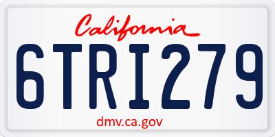 CA license plate 6TRI279