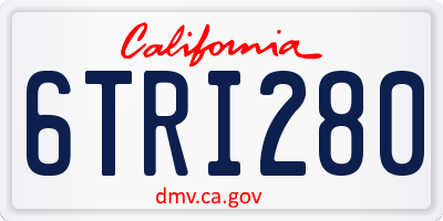 CA license plate 6TRI280