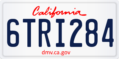 CA license plate 6TRI284