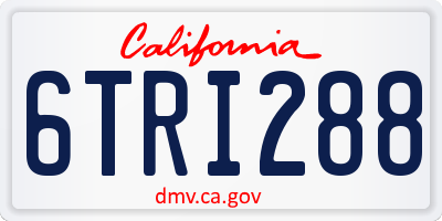 CA license plate 6TRI288