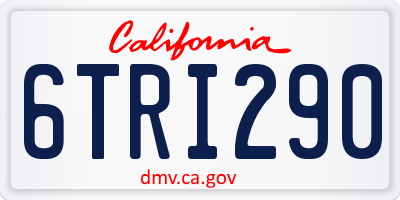 CA license plate 6TRI290