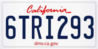 CA license plate 6TRI293