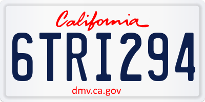 CA license plate 6TRI294