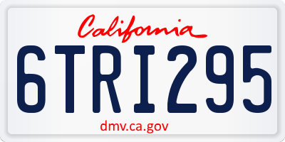 CA license plate 6TRI295