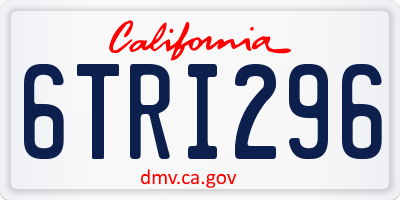 CA license plate 6TRI296