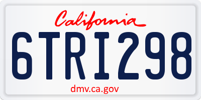 CA license plate 6TRI298