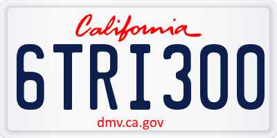 CA license plate 6TRI300