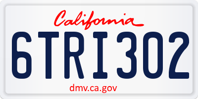 CA license plate 6TRI302
