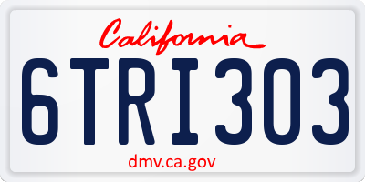 CA license plate 6TRI303