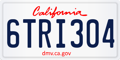 CA license plate 6TRI304