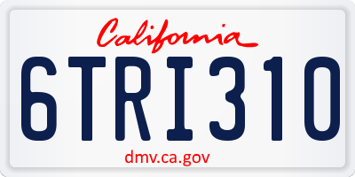 CA license plate 6TRI310
