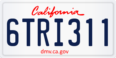 CA license plate 6TRI311