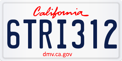 CA license plate 6TRI312