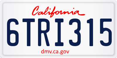 CA license plate 6TRI315