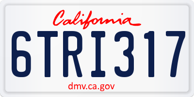 CA license plate 6TRI317