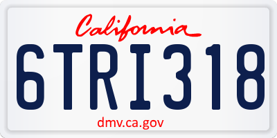 CA license plate 6TRI318