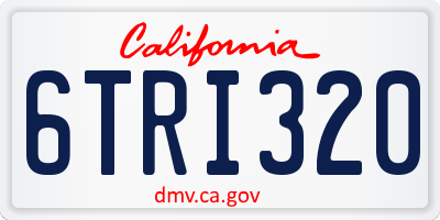 CA license plate 6TRI320