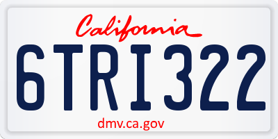 CA license plate 6TRI322