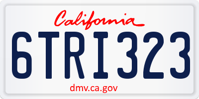 CA license plate 6TRI323