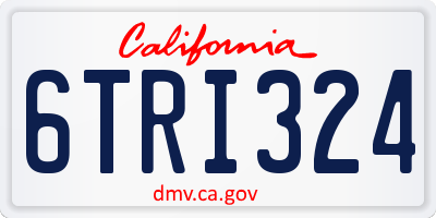CA license plate 6TRI324