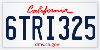 CA license plate 6TRI325